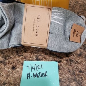Rae Dunn DOG MOM Women's Ankle Socks 10 pair